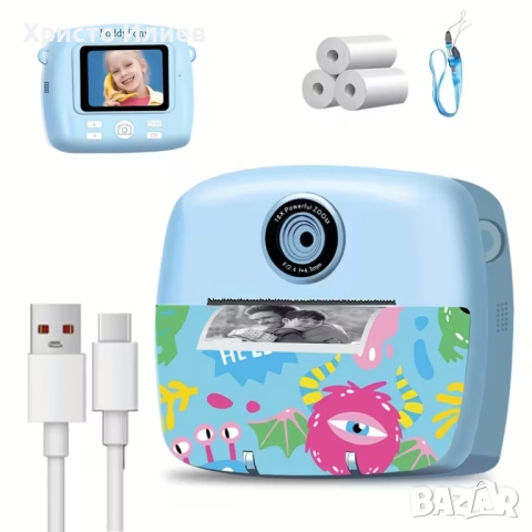 Фотоапарат за моментни снимки Камера мини Принтер с карта памет и хартия Подаръчен комплект, снимка 3 - Фотоапарати - 51341903