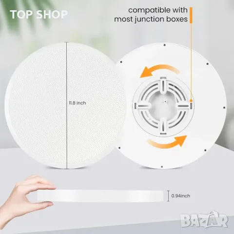 DEEPLITE Таванни осветителни тела за скрит монтаж, 24 W, бели, 3 броя, 29 см, снимка 7 - Лед осветление - 49340606