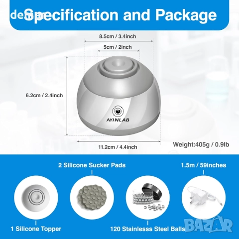 Миксер Mix Wide Vortex 4000 об/мин, безчетков мотор, максимален капацитет 150 мл, снимка 9 - Други стоки за дома - 52534880