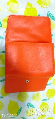 Дамски Оранже Кожен портфейл Естествена Кожа, снимка 2 - Портфейли, портмонета - 47855549