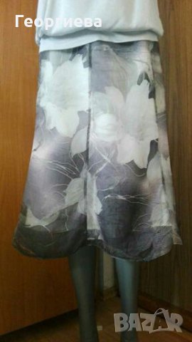 Дамски комплект от пола и блуза в сиво и синьо👗🍀M/L,L👗🍀арт.653, снимка 3 - Комплекти - 29718430