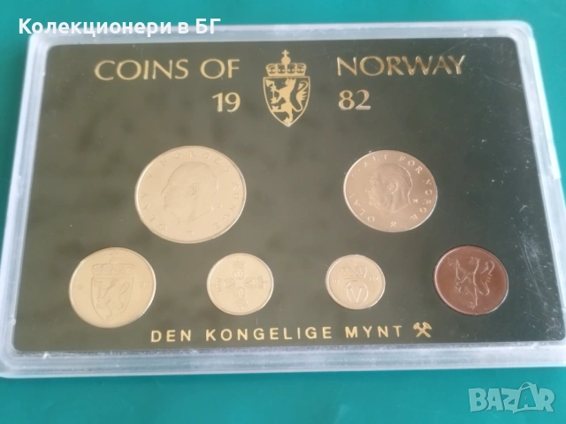 СЕТ С ПЕТ МОНЕТИ ОТ НОРВЕГИЯ 1982 ГОДИНА, снимка 4 - Нумизматика и бонистика - 54110768