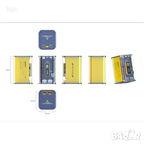 НОВА Външна батерия A+ T147LF - 20 000 mAh Super Charge 3.0 + Power Delivery (PD) 22,5 W, Цифров дис, снимка 3 - Външни батерии - 49439185