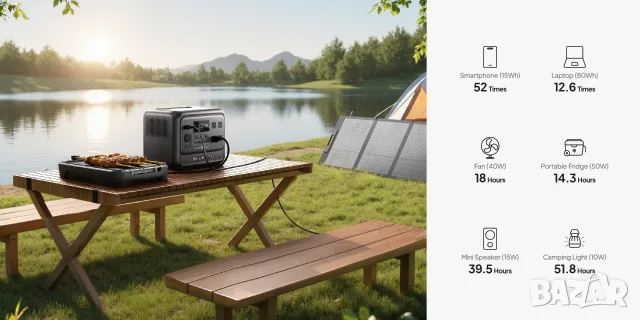 BLUETTI 100 V2 Portable Power Station - преносима зарядна станция, снимка 7 - Друга електроника - 55974303