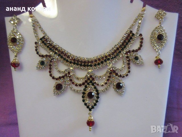 1. Комплект - обеци, колие S1-S7 индийски, снимка 4 - Бижутерийни комплекти - 39024437