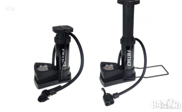 Крачна помпа с манометър  за напомпване на гуми метална мини, снимка 2 - Аксесоари и консумативи - 31667685