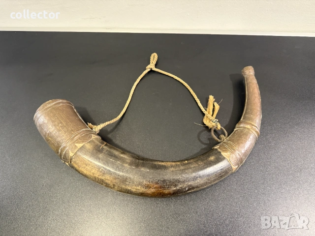 Голяма автентична барутница от рог. №8141, снимка 5 - Антикварни и старинни предмети - 54331255