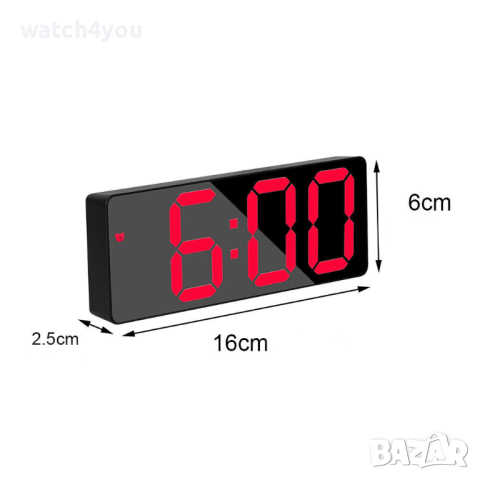 НОВ ПОСТОЯННО СВЕТЕШ LCD ДИГИТАЛЕН ЧАСОВНИК С ТЕМПЕРАТУРА И КАЛЕНДАР.НАСТОЛЕН СВЕТЕЩ БУДИЛНИК, снимка 2 - Друга електроника - 36360379