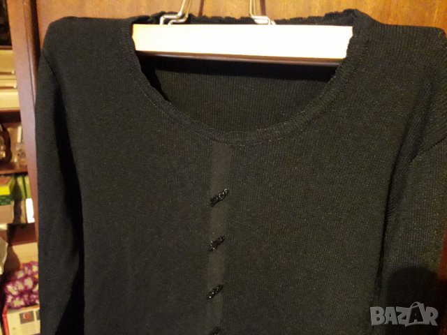 Дамска черна блуза  с дълъг ръкав, снимка 5 - Блузи с дълъг ръкав и пуловери - 30184870