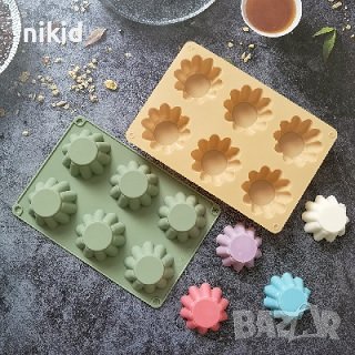 6 кошнички капсули купички силиконов молд форма за кексчета мъфини пудинг крем десерти и др