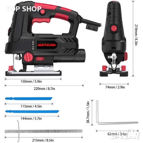 Прободен трион Meterk 800 W 6,7 Amp 3000 SPM с лазер, снимка 3 - Гедорета - 48494708