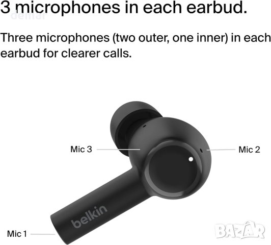 Belkin SoundForm™ безжични слушалки с три микрофона - черни, снимка 5 - Bluetooth слушалки - 42482921