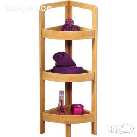 Бамбукова ъглова етажерка за баня, снимка 3 - Етажерки - 36675474