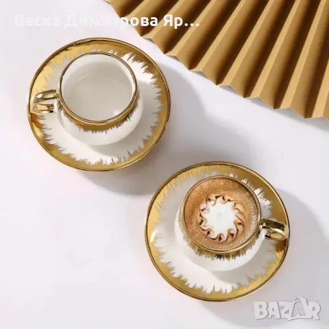 Сервиз 12 части за еспресо от порцелан, снимка 10 - Сервизи - 48619027
