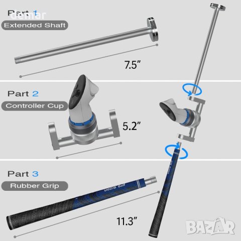 YEZRO 90-градусова приставка за голф стик за Meta Quest 3, снимка 3 - Аксесоари - 44385417