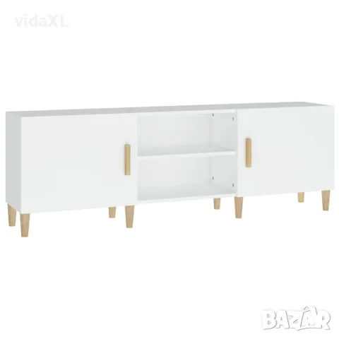 vidaXL ТВ шкаф, бял, 150x30x50 см, инженерно дърво