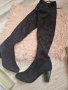 Елегантни черни велурени чизми - 55,00лв., снимка 2