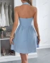 Елегантна дамска къса рокля с деколте, 4цвята , снимка 11