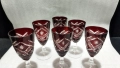 кристални чаши цветен червен кристал , снимка 1