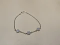 Дамска 925 сребърна гривна с циркони , снимка 3