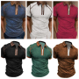 Мъжка поло риза с цип и ревер с къс ръкав, 6цвята , снимка 1 - Тениски - 44780947
