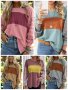 Дамска ежедневна блуза с контрастни райета и дълги ръкави, 5цвята , снимка 1 - Блузи с дълъг ръкав и пуловери - 44359300