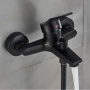 Модерен Смесител за баня и душ, черен мат, за вана, с две функции и стенен монтаж, снимка 4