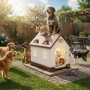 Външна водоустойчива пластмасова къща за кучета, котки и други домашни любимци, снимка 1