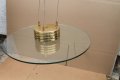 Немски абажур-стъкло и месинг, снимка 7