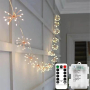 KINGCOO LED светлини фойерверк верижни за декорация с батерии и дистанционно управление, топло бяло 