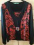 Дамска блуза с дълъг ръкав с тока черно и червено, снимка 1 - Блузи с дълъг ръкав и пуловери - 30061984