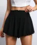 черни къси панталонки с къдрички, снимка 1