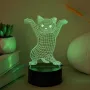 Холограмна 3D LED лампа Смешна Котка,RGB Седемцветен Интелигентен Контрол,USB , снимка 4