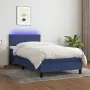 vidaXL Боксспринг легло с матрак и LED, синя, 90x200 см, плат, снимка 2