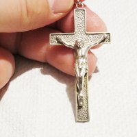 сребърен кръст разпятие православен кръст с Исус - разпятие Христово, снимка 5 - Колиета, медальони, синджири - 31355747
