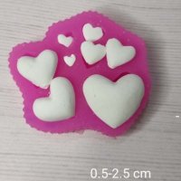  кръгъл с много сърца 8 размера сърце силиконов молд форма за украса торта с фондан шоколад, снимка 2 - Форми - 16134346
