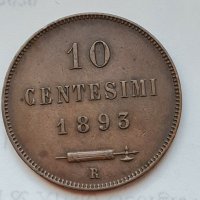 Сан Марино 10 Сентесими 1893 