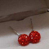 Оранжеви обеци със Сваровски камъни, снимка 8 - Обеци - 33878928