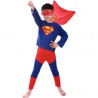 Супермен Костюм Супергерой - Наметало с Маска, Блуза И Панталон Супермен, снимка 3 - Детски комплекти - 31728816
