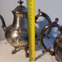 Посребрени ретро чайници, латиера и захарница , снимка 4 - Декорация за дома - 35644699
