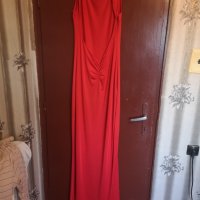Дълга червена рокла с гол гръб , снимка 3 - Рокли - 39233726