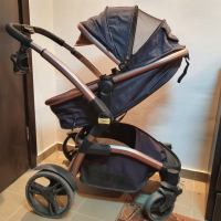 Комбинирана бебешка количка 3 в 1 Carra Tesoro Деним, снимка 15 - Детски колички - 44793271