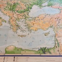 Стара учебна карта на Европа полезни изкопаеми , снимка 12 - Антикварни и старинни предмети - 39975699