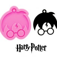 Хари Потър harry potter лице плосък силиконов молд форма декорация торта фондан шоколад смола, снимка 1 - Форми - 32088184