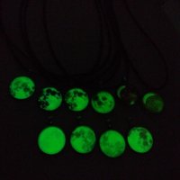 🌕🌛 3Д Луминисцентно колие светещо в тъмното в ярко зелено. Тип Луна, снимка 15 - Колиета, медальони, синджири - 22016527