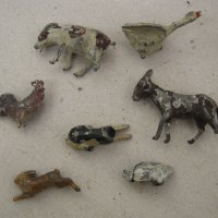 7 бр. стари оловни части от фигурки, фигури, фигура, снимка 1 - Други ценни предмети - 31623760