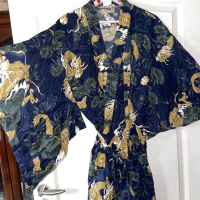 Оригинално тип халат дълго ново японско автентично кимоно памук памучно дракон , снимка 4 - Рокли - 44585759