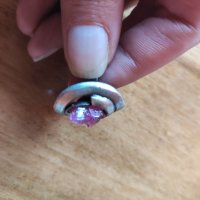 Стар сребърен пръстен с необработен рубин (10) , снимка 3 - Пръстени - 38590469