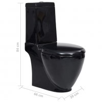Керамичен моноблок тоалетна чиния кръгла долно оттичане черна, снимка 8 - Други - 38164237