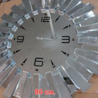3д огледален стенен часовник тип елеганс-класик.Клас А полирано, огледално стъкло с основа от мдф. Е, снимка 3 - Стенни часовници - 38891264